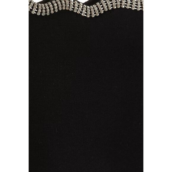 NWT Sandro Karen Black Knit Dress Long Sleeve Crystal Embellishments Size 38 - Picture 6 of 6